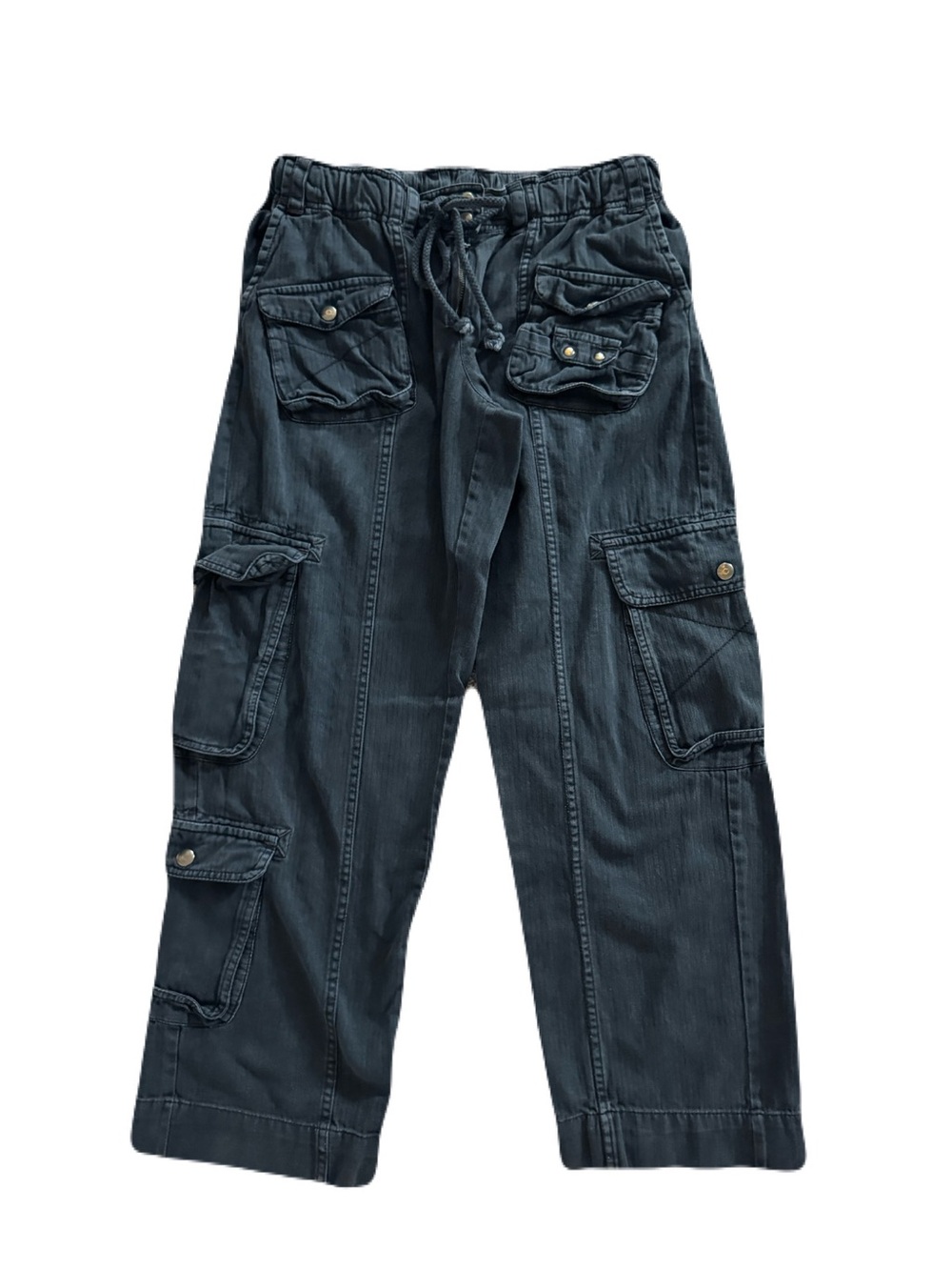 Women's Free People Faded Black Tahiti Cargo Pants Summer Cotton Size Medium
